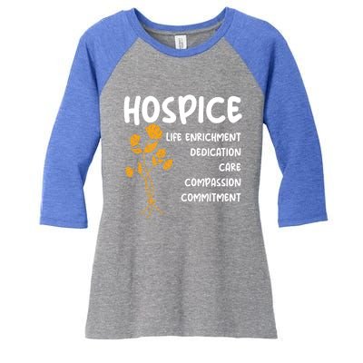 Hospice Nursing Patient Palliative Care Hospice Nurse Great Gift Women's Tri-Blend 3/4-Sleeve Raglan Shirt