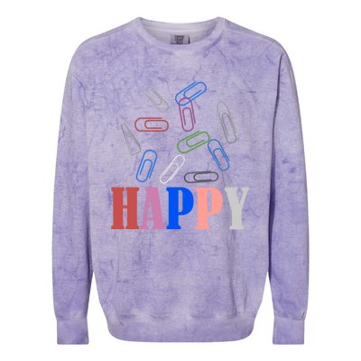 Happy National Paperclip Day National Paperclip Day Gift Colorblast Crewneck Sweatshirt