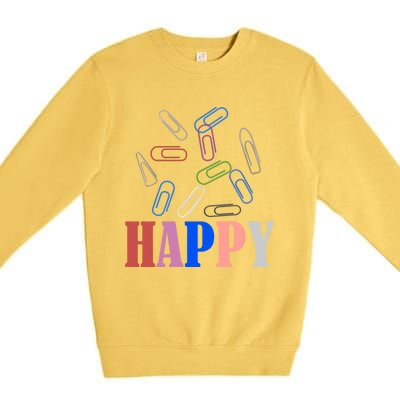 Happy National Paperclip Day National Paperclip Day Gift Premium Crewneck Sweatshirt