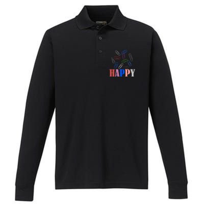 Happy National Paperclip Day National Paperclip Day Gift Performance Long Sleeve Polo