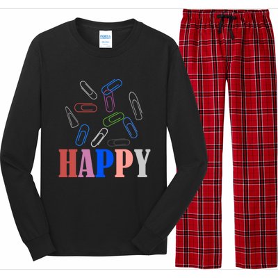 Happy National Paperclip Day National Paperclip Day Gift Long Sleeve Pajama Set