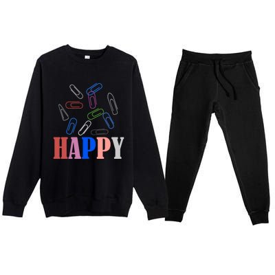 Happy National Paperclip Day National Paperclip Day Gift Premium Crewneck Sweatsuit Set