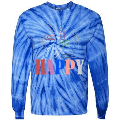 Happy National Paperclip Day National Paperclip Day Gift Tie-Dye Long Sleeve Shirt