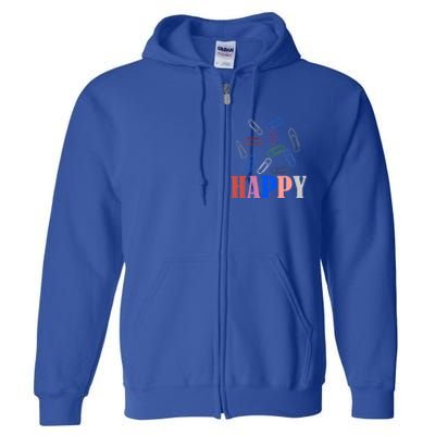 Happy National Paperclip Day National Paperclip Day Gift Full Zip Hoodie