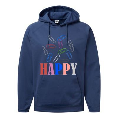 Happy National Paperclip Day National Paperclip Day Gift Performance Fleece Hoodie