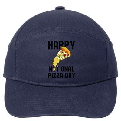 Happy National Pizza Day 7-Panel Snapback Hat