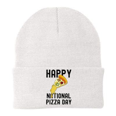 Happy National Pizza Day Knit Cap Winter Beanie