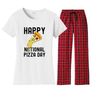 Happy National Pizza Day Women's Flannel Pajama Set