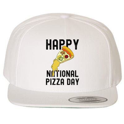 Happy National Pizza Day Wool Snapback Cap