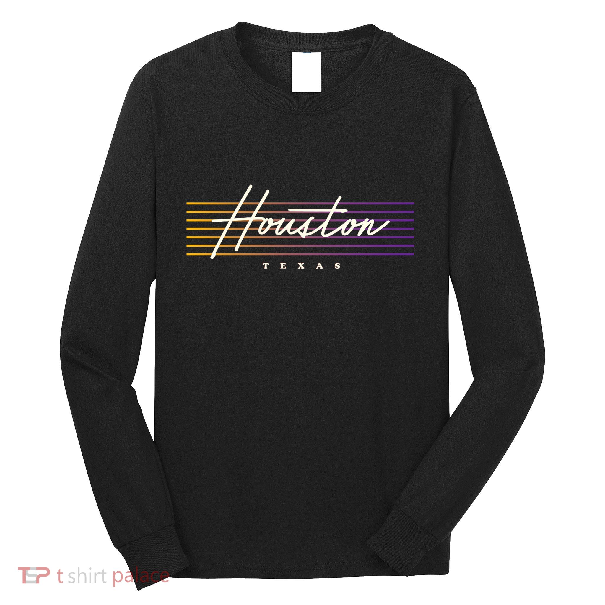 Houston Nostalgic Retro Style Texas Long Sleeve Shirt