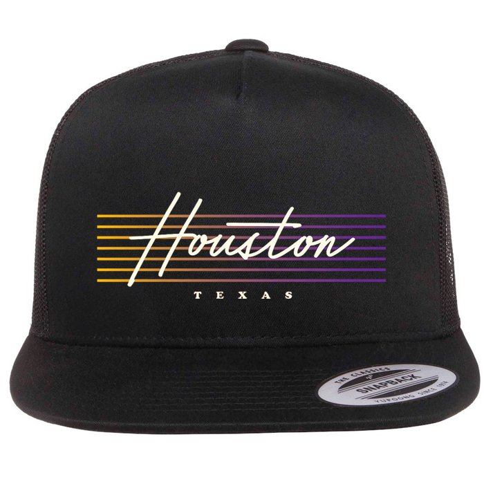 Houston Nostalgic Retro Style Texas Flat Bill Trucker Hat