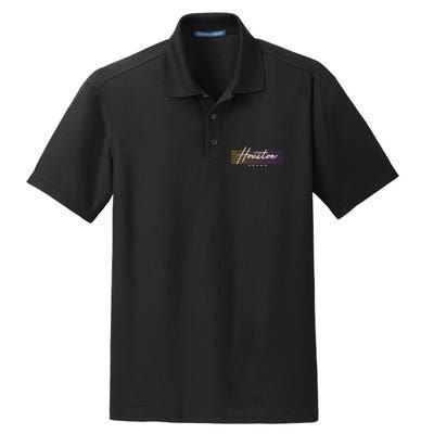 Houston Nostalgic Retro Style Texas Dry Zone Grid Polo