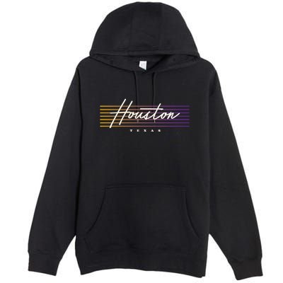 Houston Nostalgic Retro Style Texas Premium Pullover Hoodie