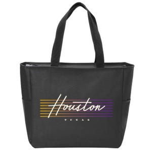 Houston Nostalgic Retro Style Texas Zip Tote Bag