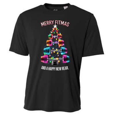 Happy New Rear Workout Christmas Fitness Gym Merry Fitness Cooling Performance Crew T-Shirt