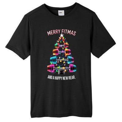 Happy New Rear Workout Christmas Fitness Gym Merry Fitness Tall Fusion ChromaSoft Performance T-Shirt