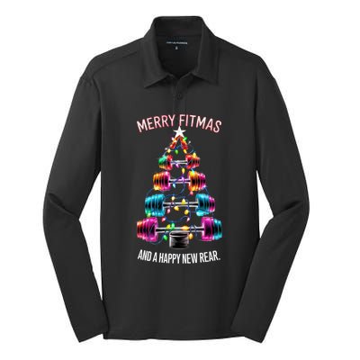 Happy New Rear Workout Christmas Fitness Gym Merry Fitness Silk Touch Performance Long Sleeve Polo