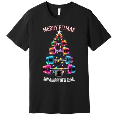 Happy New Rear Workout Christmas Fitness Gym Merry Fitness Premium T-Shirt