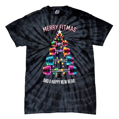 Happy New Rear Workout Christmas Fitness Gym Merry Fitness Tie-Dye T-Shirt