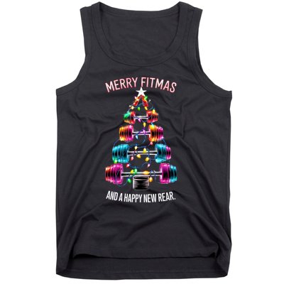 Happy New Rear Workout Christmas Fitness Gym Merry Fitness Tank Top