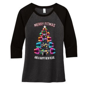 Happy New Rear Workout Christmas Fitness Gym Merry Fitness Women's Tri-Blend 3/4-Sleeve Raglan Shirt