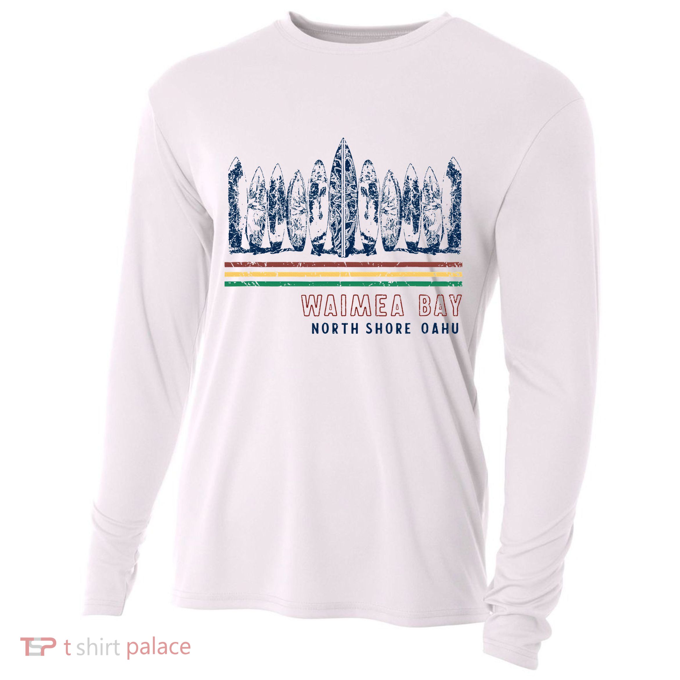 Hawaii North Shore Oahu Waimea Bay Cooling Performance Long Sleeve Crew
