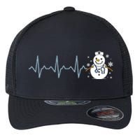 Heartbeat Nurse Snowman Nurse Christmas Flexfit Unipanel Trucker Cap