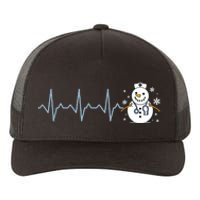 Heartbeat Nurse Snowman Nurse Christmas Yupoong Adult 5-Panel Trucker Hat