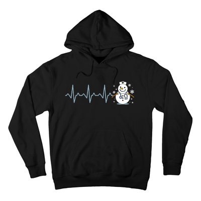 Heartbeat Nurse Snowman Nurse Christmas Hoodie