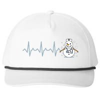 Heartbeat Nurse Snowman Nurse Christmas Snapback Five-Panel Rope Hat