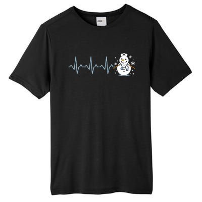 Heartbeat Nurse Snowman Nurse Christmas Tall Fusion ChromaSoft Performance T-Shirt