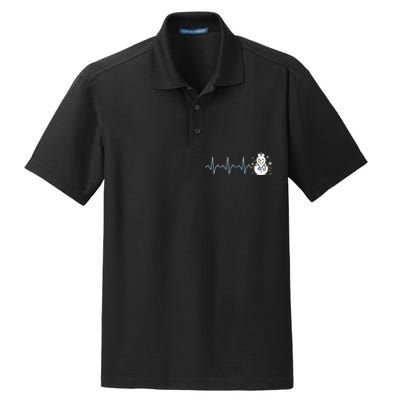 Heartbeat Nurse Snowman Nurse Christmas Dry Zone Grid Polo