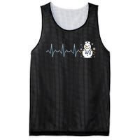 Heartbeat Nurse Snowman Nurse Christmas Mesh Reversible Basketball Jersey Tank