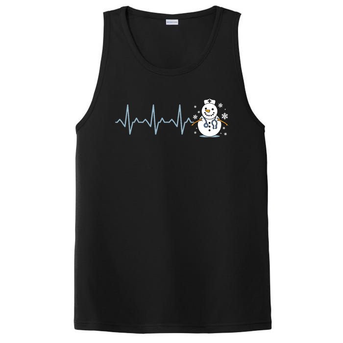 Heartbeat Nurse Snowman Nurse Christmas PosiCharge Competitor Tank