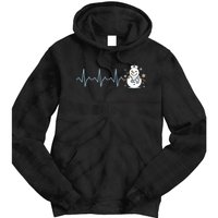 Heartbeat Nurse Snowman Nurse Christmas Tie Dye Hoodie