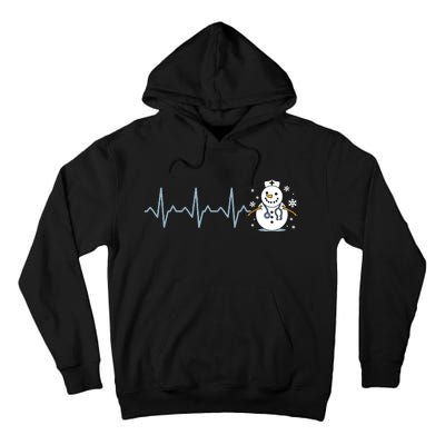 Heartbeat Nurse Snowman Nurse Christmas Tall Hoodie