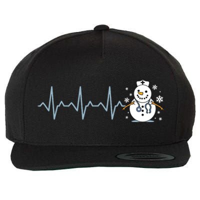 Heartbeat Nurse Snowman Nurse Christmas Wool Snapback Cap