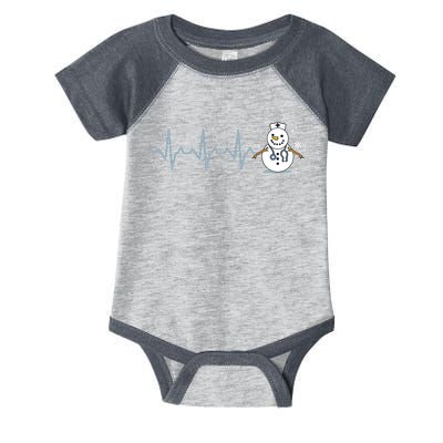 Heartbeat Nurse Snowman Nurse Christmas Infant Baby Jersey Bodysuit