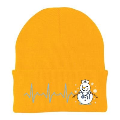 Heartbeat Nurse Snowman Nurse Christmas Knit Cap Winter Beanie