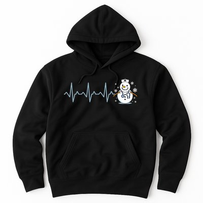 Heartbeat Nurse Snowman Nurse Christmas Hoodie