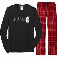 Heartbeat Nurse Snowman Nurse Christmas Long Sleeve Pajama Set