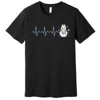 Heartbeat Nurse Snowman Nurse Christmas Premium T-Shirt