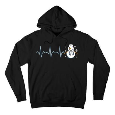 Heartbeat Nurse Snowman Nurse Christmas Tall Hoodie