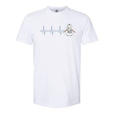 Heartbeat Nurse Snowman Nurse Christmas Softstyle CVC T-Shirt