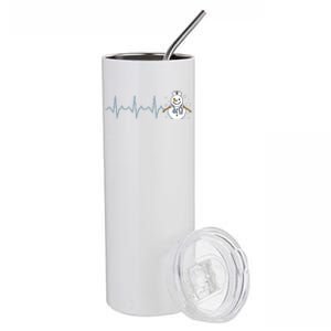 Heartbeat Nurse Snowman Nurse Christmas Stainless Steel Tumbler