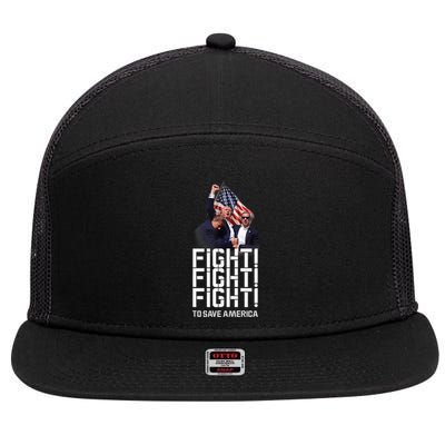 HeLl Never Stop Fight To Save America Trump Campaign 2024 7 Panel Mesh Trucker Snapback Hat