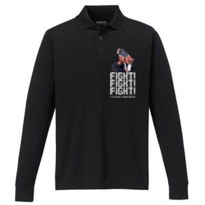 HeLl Never Stop Fight To Save America Trump Campaign 2024 Performance Long Sleeve Polo