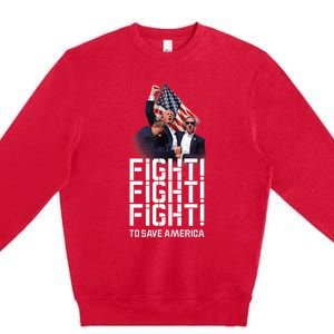 HeLl Never Stop Fight To Save America Trump Campaign 2024 Premium Crewneck Sweatshirt