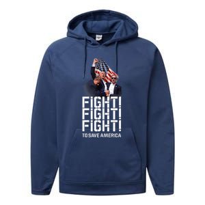 HeLl Never Stop Fight To Save America Trump Campaign 2024 Performance Fleece Hoodie