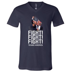 HeLl Never Stop Fight To Save America Trump Campaign 2024 V-Neck T-Shirt